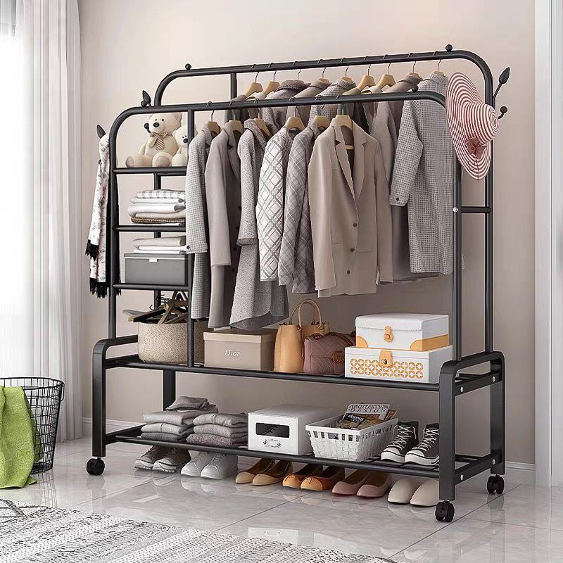 Portant à Vêtements 8-en-1 avec Roulettes – Capacité 58 kg