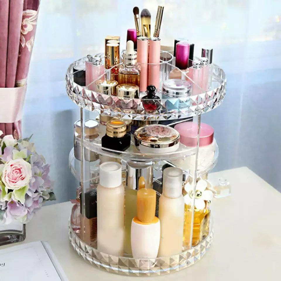 360-degree Rotating Makeup Organizer Box