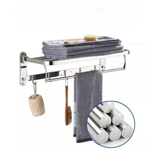 Porte-serviettes mural en acier inoxydable SUS 304 – Pliable, résistant à la rouille